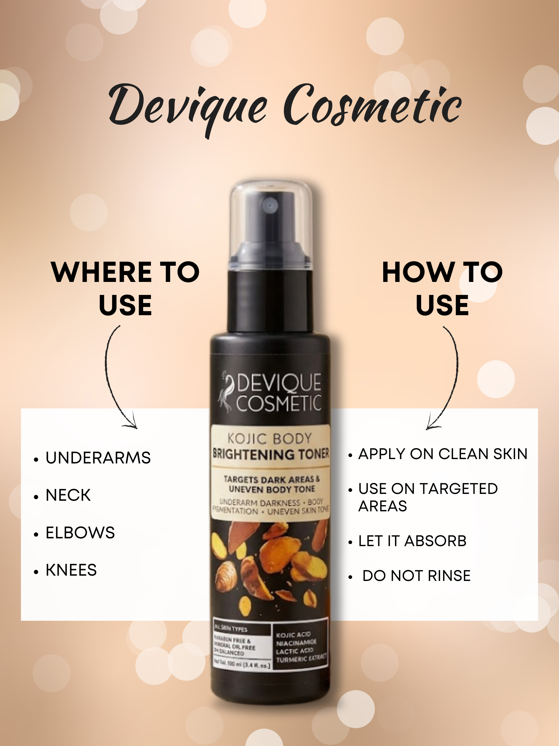 Devique Kojic Body Brightening Toner