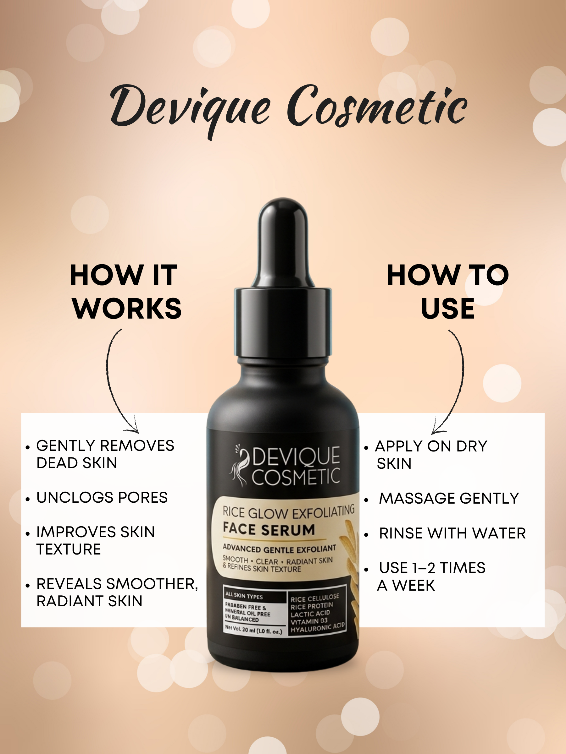 Devique Glass Skin Rice Glow Exfoliating Face Serum